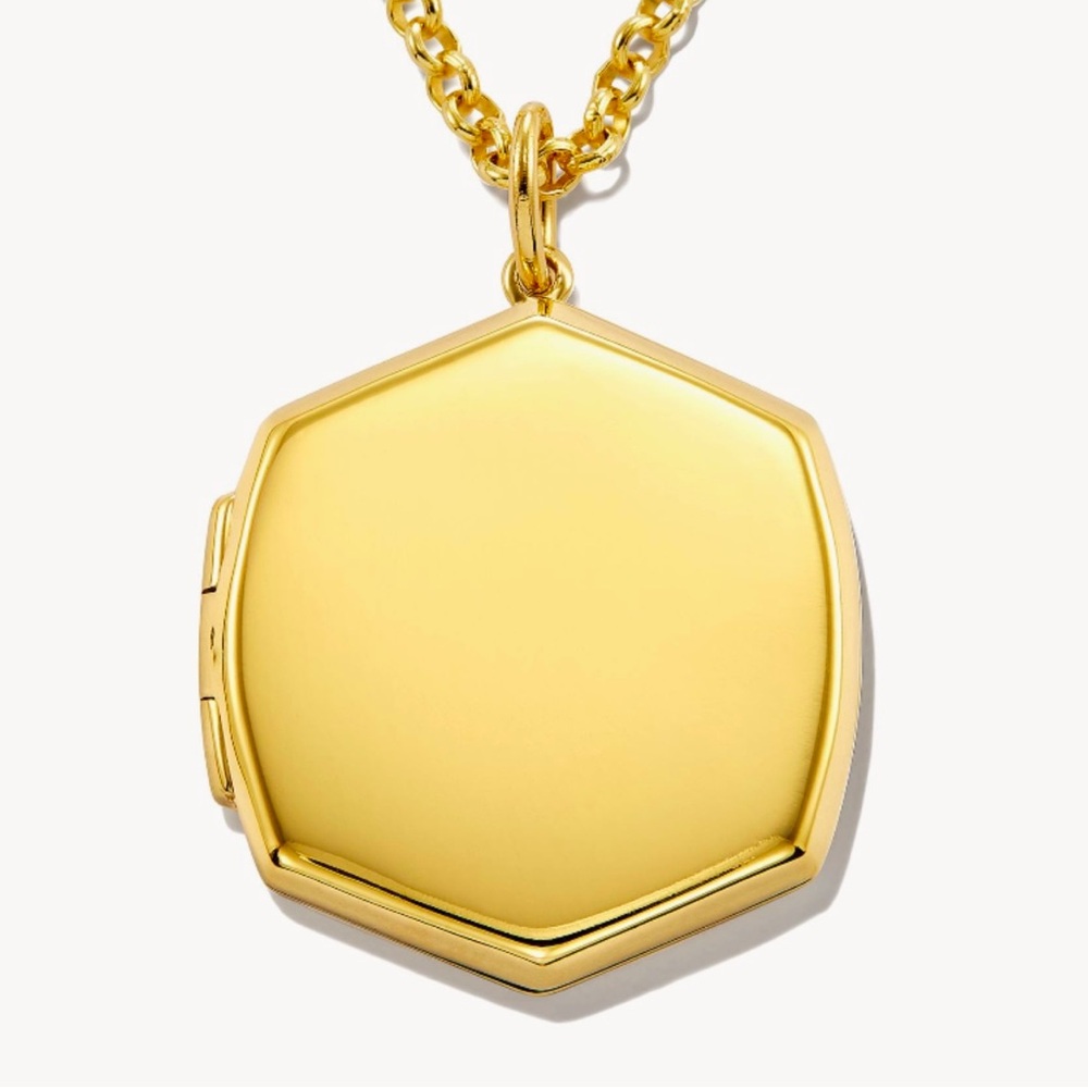 Kendra Scott Davis Locket Charm Necklace in 18k Yellow Gold Vermeil